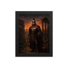 Belisarius in ruined Rome twilight framed print on a plain backdrop in size 8"x10".