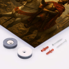 Belisarius in ruined Rome with imperial standard metal print mockup