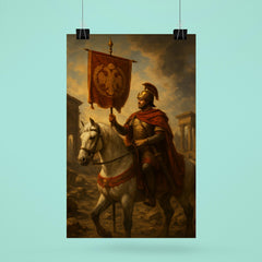 Belisarius in ruined Rome with imperial standard poster 6