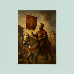 Belisarius in ruined Rome with imperial standard poster 8