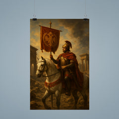Belisarius in ruined Rome with imperial standard poster 9