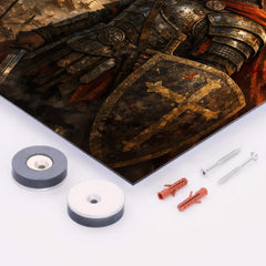 Belisarius in weathered armor before Ravenna metal print mockup