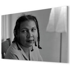Bell Hooks metal print mockup