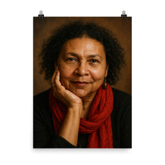 Bell Hooks portrait poster on a plain backdrop in size 8"x10".