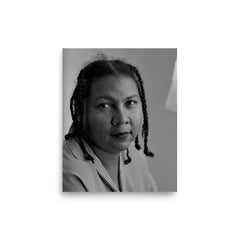 Bell Hooks poster on a plain backdrop in size 8"x10".