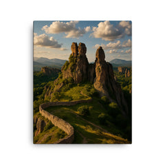 Belogradchik Rocks Bulgaria canvas print on a plain backdrop in size 16"x20".