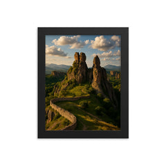 Belogradchik Rocks Bulgaria framed print on a plain backdrop in size 8"x10".