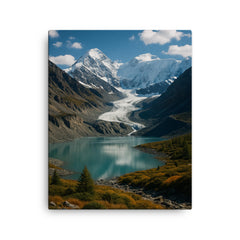 Belukha Massif Altai Russia canvas print on a plain backdrop in size 16"x20".
