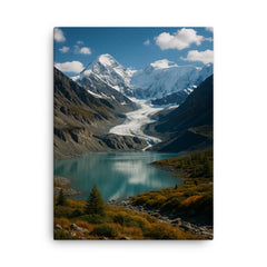 Belukha Massif Altai Russia canvas print on a plain backdrop in size 18"x24".