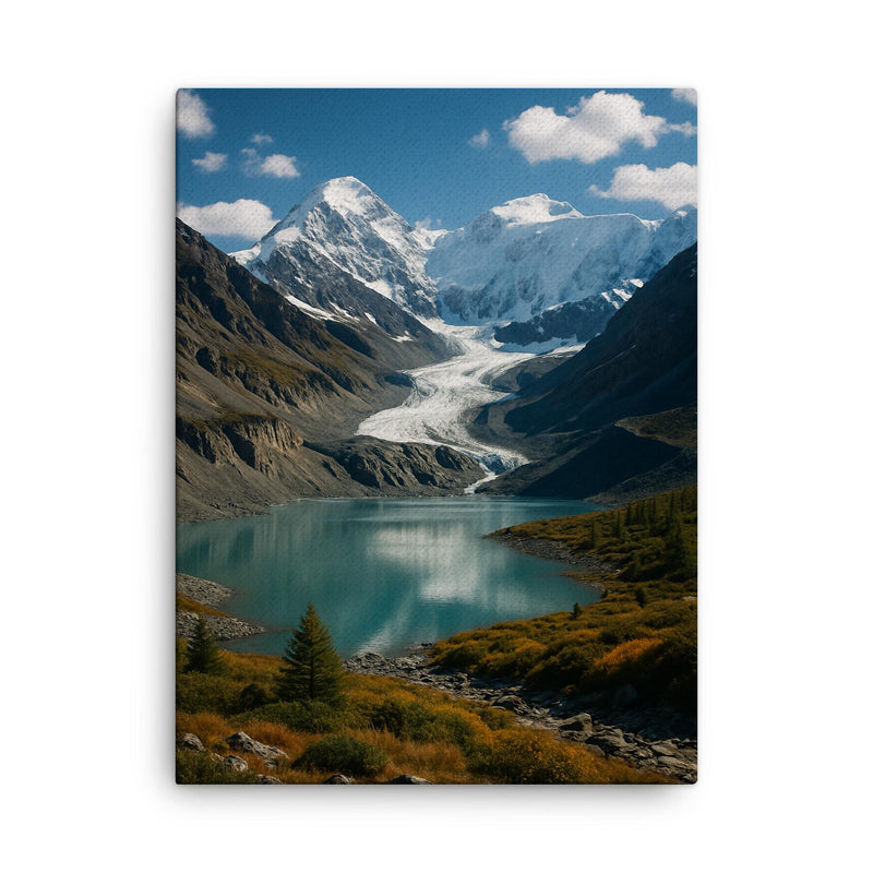 Belukha Massif Altai Russia canvas print on a plain backdrop in size 18