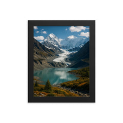 Belukha Massif Altai Russia framed print on a plain backdrop in size 8"x10".