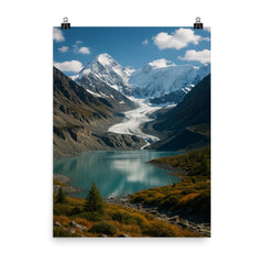 Belukha Massif Altai Russia poster on a plain backdrop in size 8"x10".