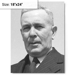 Ben Chifley metal print on a plain backdrop in size 18"x24".