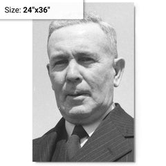Ben Chifley metal print on a plain backdrop in size 24"x36".