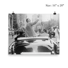 Ben Hogan seated on the back of a car in his homecoming parade on Broadway poster 2