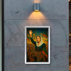 Benazir Bhutto in luminous campaign crowd poster 2