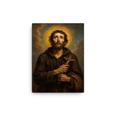 Benedict Joseph Labre canvas print on a plain backdrop in size 12"x16".