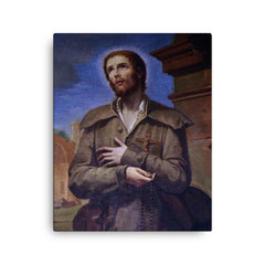 Benedict Joseph Labre canvas print on a plain backdrop in size 16"x20".