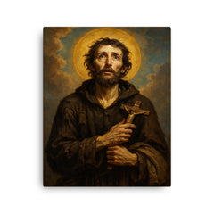 Benedict Joseph Labre canvas print on a plain backdrop in size 16"x20".