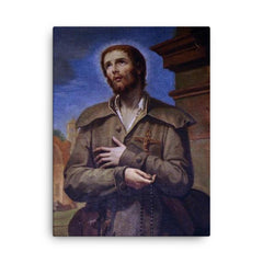 Benedict Joseph Labre canvas print on a plain backdrop in size 18"x24".