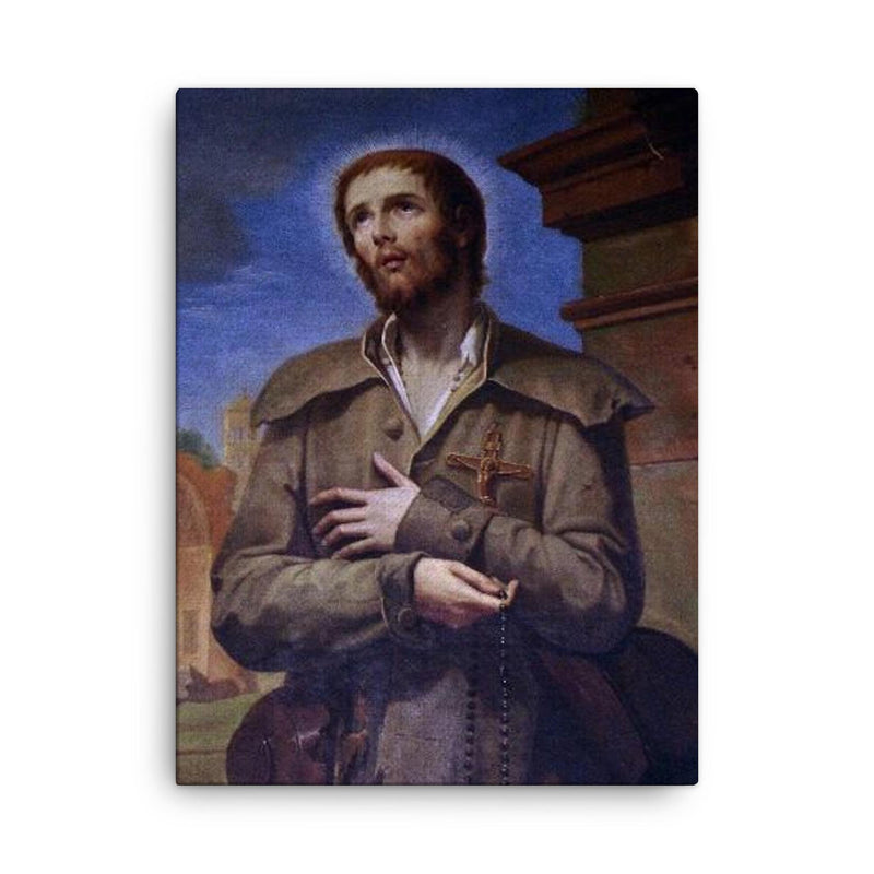 Benedict Joseph Labre canvas print on a plain backdrop in size 18