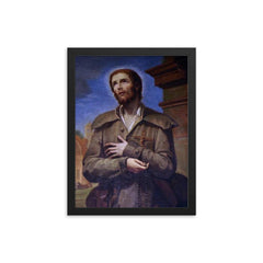 Benedict Joseph Labre framed print on a plain backdrop in size 12"x16".