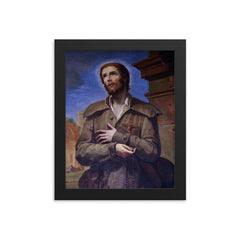 Benedict Joseph Labre framed print on a plain backdrop in size 8"x10".