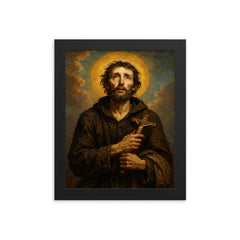 Benedict Joseph Labre framed print on a plain backdrop in size 8"x10".