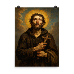 Benedict Joseph Labre poster on a plain backdrop in size 8"x10".