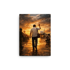Benigno Aquino Jr airport tarmac final walk canvas print on a plain backdrop in size 12"x16".