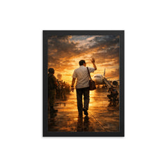 Benigno Aquino Jr airport tarmac final walk framed print on a plain backdrop in size 12"x16".