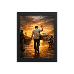 Benigno Aquino Jr airport tarmac final walk framed print on a plain backdrop in size 8"x10".