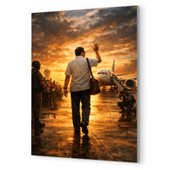 Benigno Aquino Jr airport tarmac final walk metal print mockup
