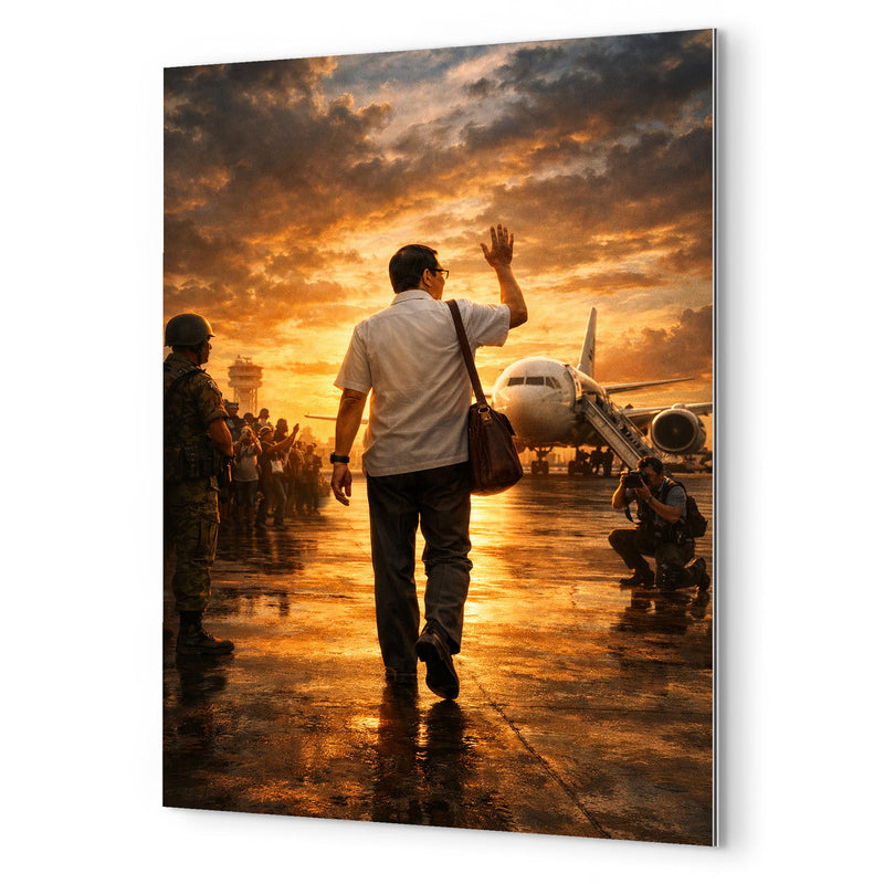 Benigno Aquino Jr airport tarmac final walk metal print mockup
