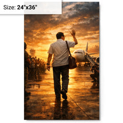 Benigno Aquino Jr airport tarmac final walk metal print on a plain backdrop in size 24"x36".