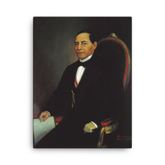 Benito Juarez canvas print on a plain backdrop in size 18"x24".
