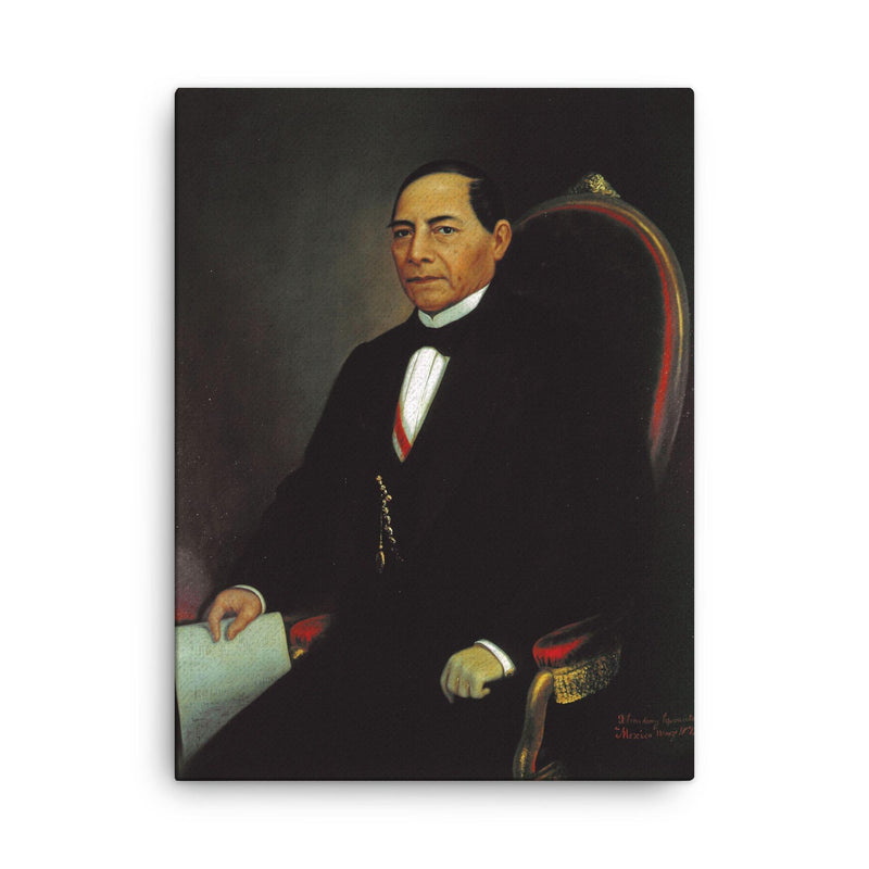 Benito Juarez canvas print on a plain backdrop in size 18