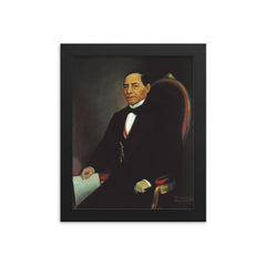 Benito Juarez framed print on a plain backdrop in size 8"x10".