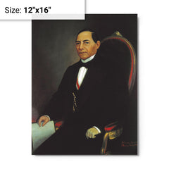 Benito Juarez metal print on a plain backdrop in size 12"x16".