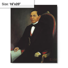 Benito Juarez metal print on a plain backdrop in size 16"x20".