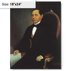 Benito Juarez metal print on a plain backdrop in size 18"x24".