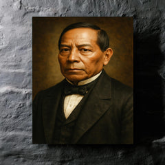 Benito Juarez portrait metal print mockup