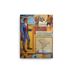 Benjamin Banneker canvas print on a plain backdrop in size 12"x16".