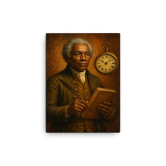 Benjamin Banneker canvas print on a plain backdrop in size 12"x16".