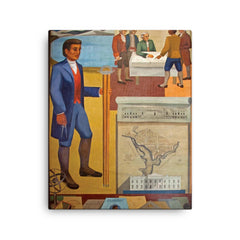Benjamin Banneker canvas print on a plain backdrop in size 16"x20".