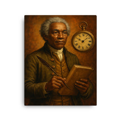 Benjamin Banneker canvas print on a plain backdrop in size 16"x20".
