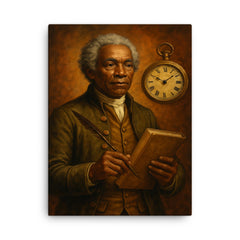 Benjamin Banneker canvas print on a plain backdrop in size 18"x24".