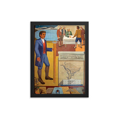 Benjamin Banneker framed print on a plain backdrop in size 12"x16".