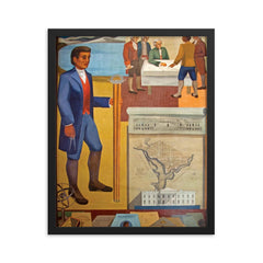Benjamin Banneker framed print on a plain backdrop in size 16"x20".