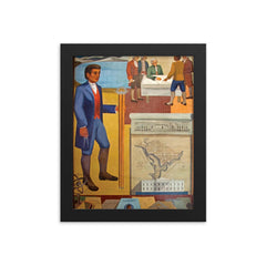 Benjamin Banneker framed print on a plain backdrop in size 8"x10".
